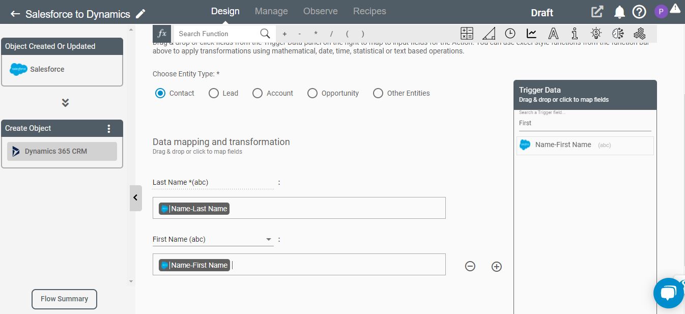 Connect iPaaS Data Mapping