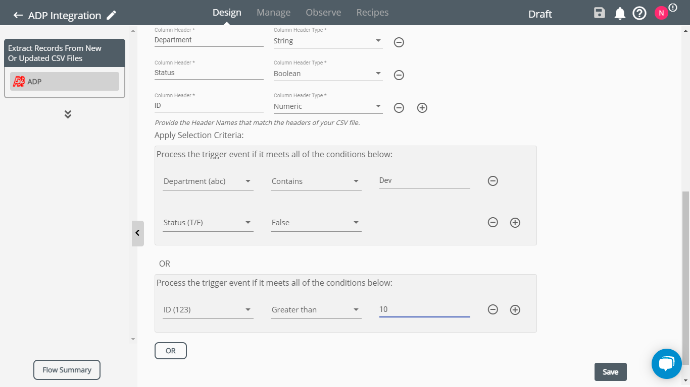 Event Filters for ADP