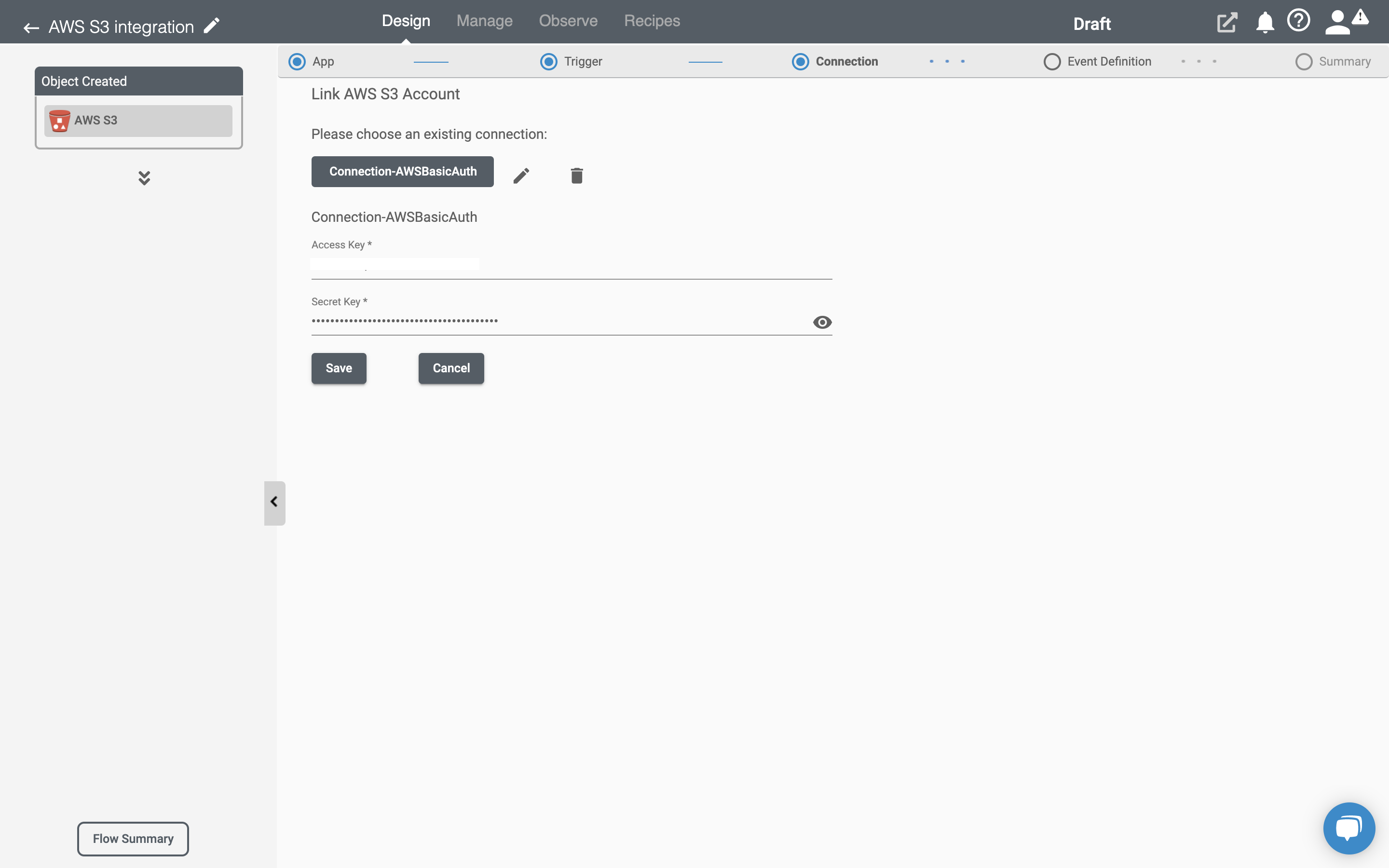 AWS S3 Connection Connect iPaaS