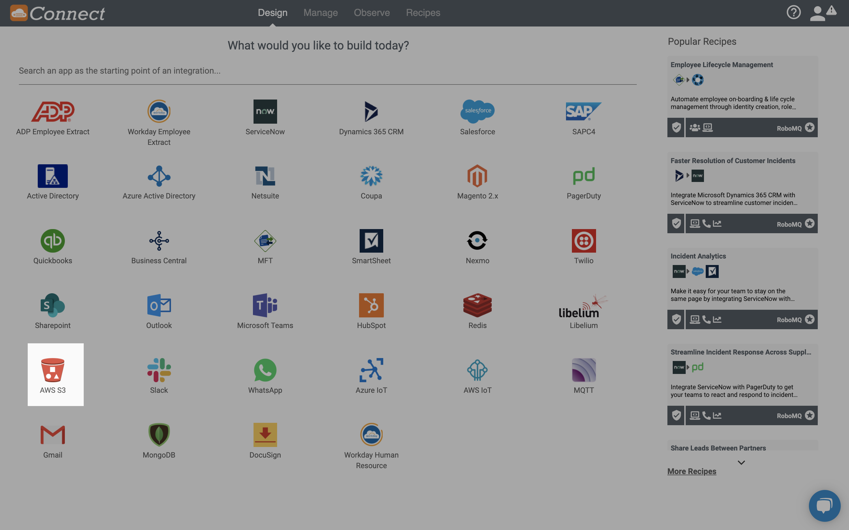 AWS S3 Application on Connect