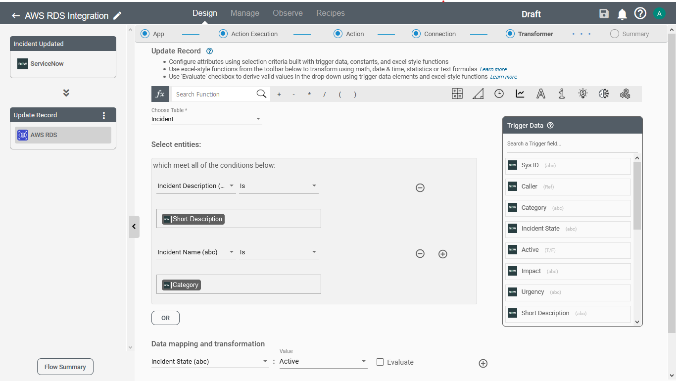 AWS RDS Update record