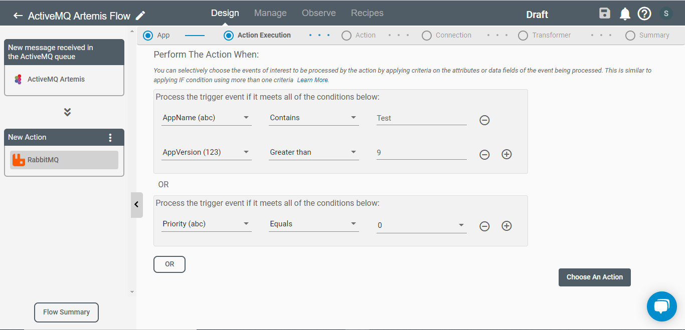 Conditional Processing for ActiveMQ Artemis Trigger with Map type Message