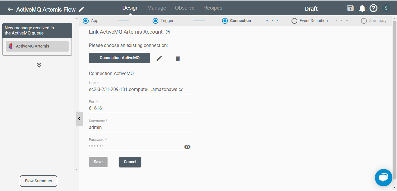 ActiveMQ Artemis connection on Connect iPaaS