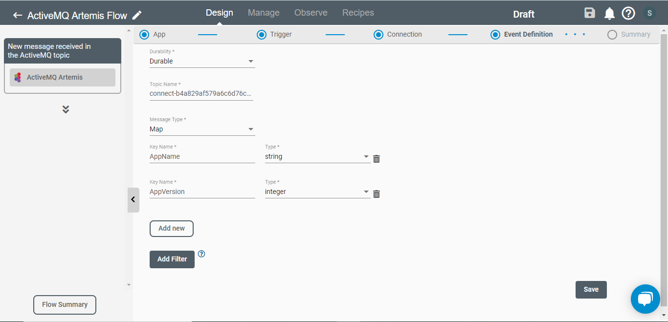 Defining Keys of Map in Map type message in ActiveMQ Artemis trigger