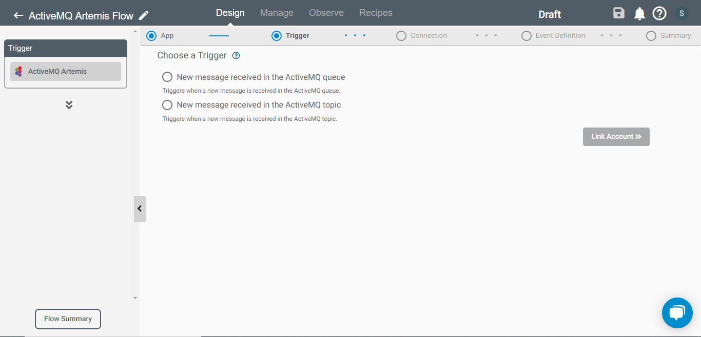 Triggers for ActiveMQ Artemis Application on Connect iPaaS