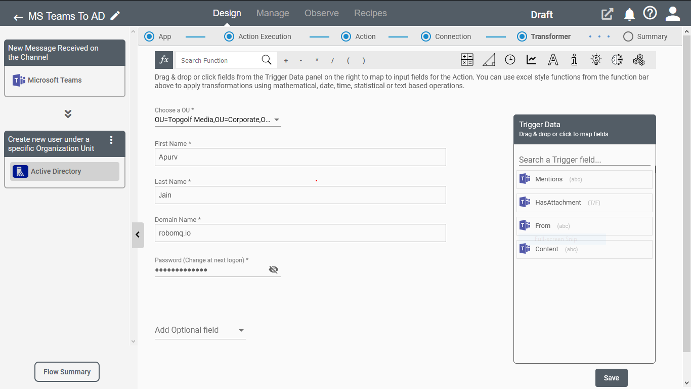 Create new user under a specific Organization Unit(OU)