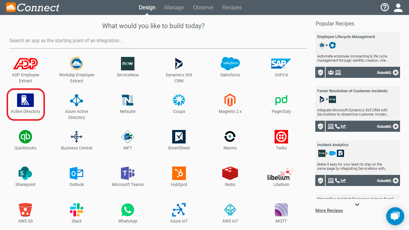 Active Directory on Connect iPaaS