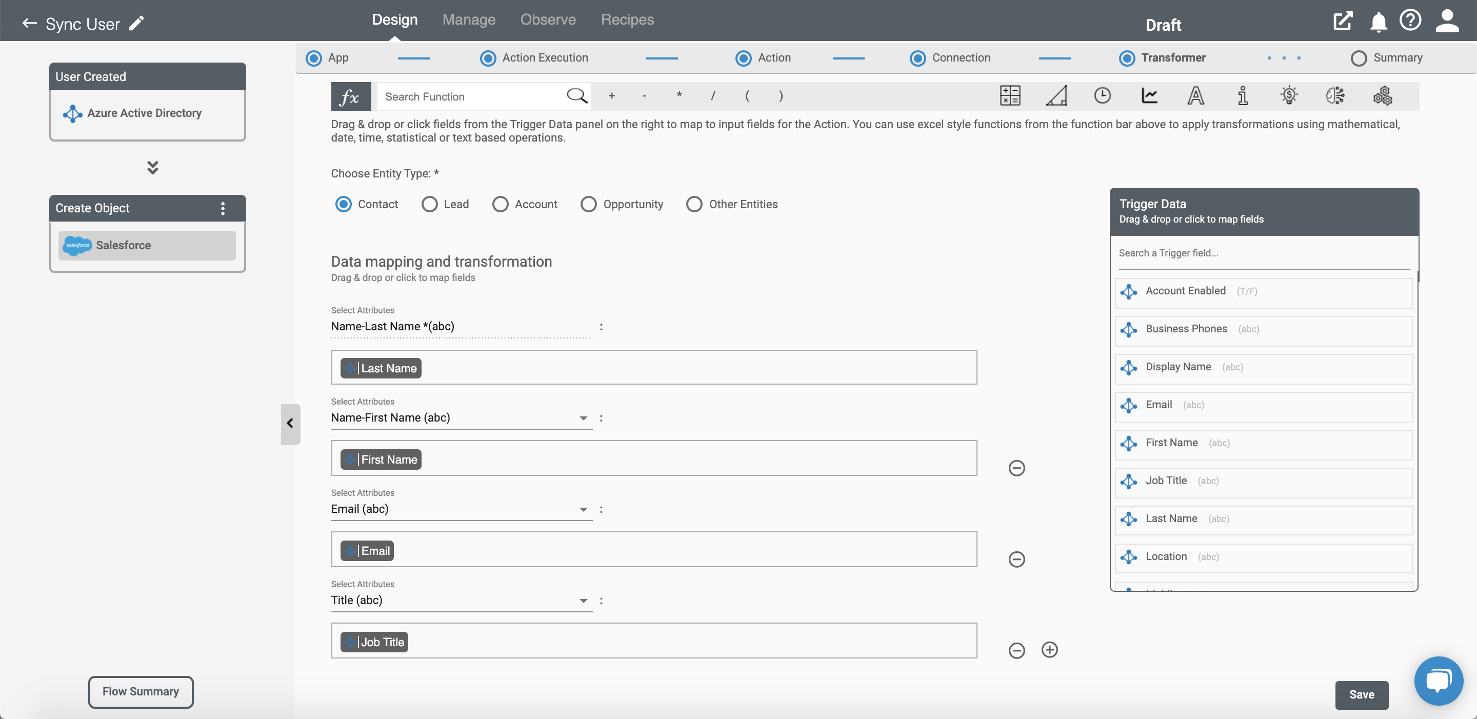 Azure AD data mapping and transformation