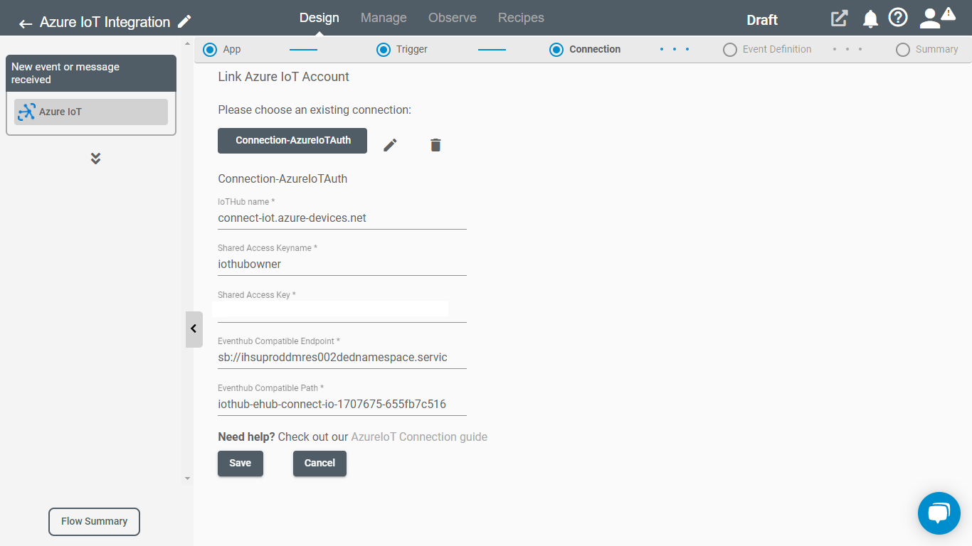 Create Azure IoT Connection