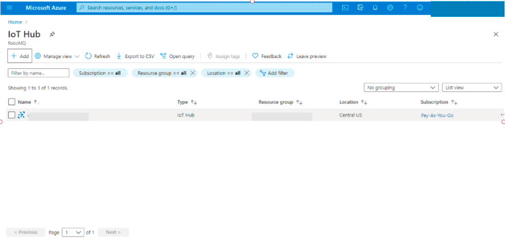 Create Azure IoT Hub