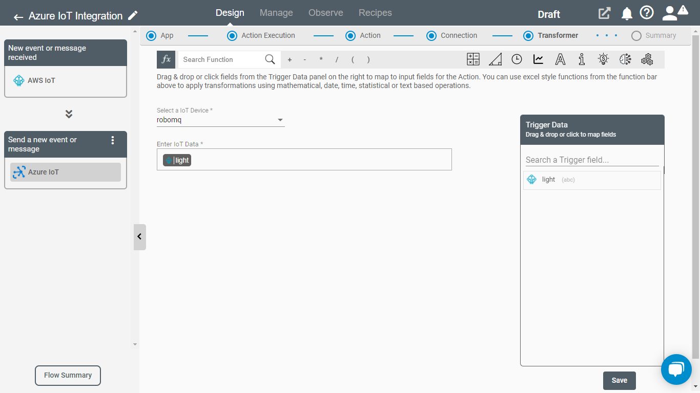 Action for Azure IoT Application on Connect iPaaS