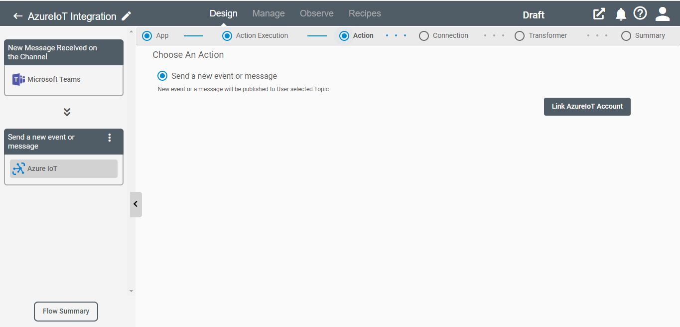 Action for Azure IoT Application on Connect iPaaS