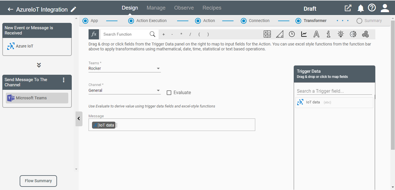 Data Mapping on Azure IoT application