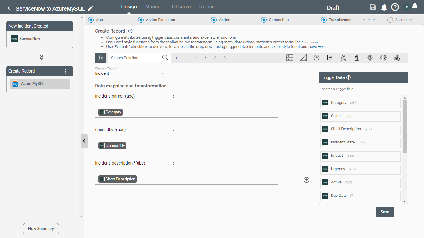 Azure MySQL Create record