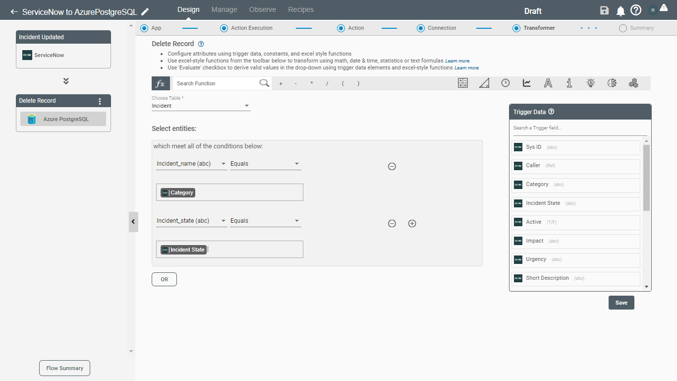 Azure PostgreSQL Delete record