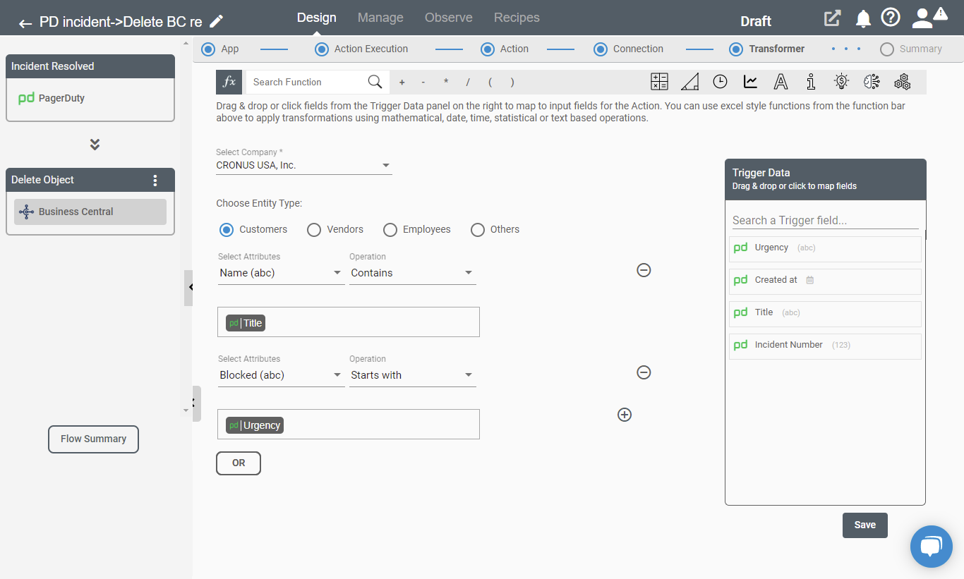 Setting up Business Central delete action on Connect iPaaS