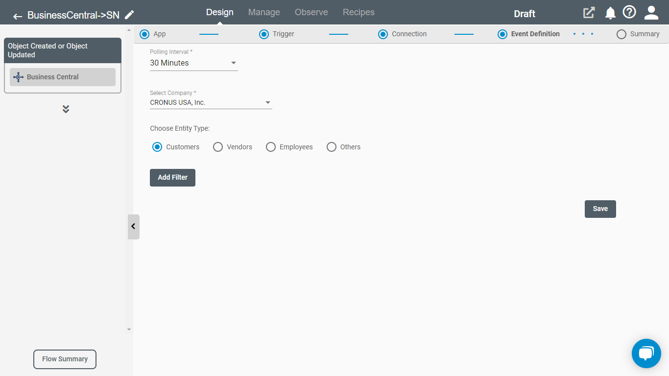 Setting up Business Central Trigger on Connect iPaaS