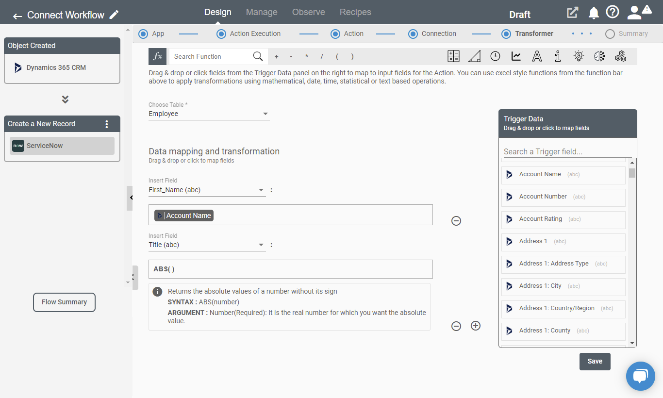 Connect iPaaS Data Mapping and Transformation