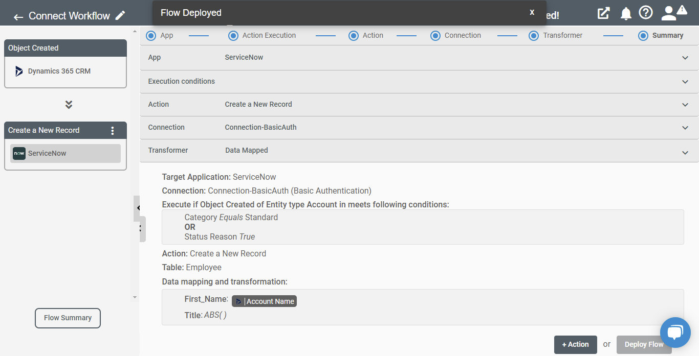 Connect iPaaS WorkFlow Delpoy