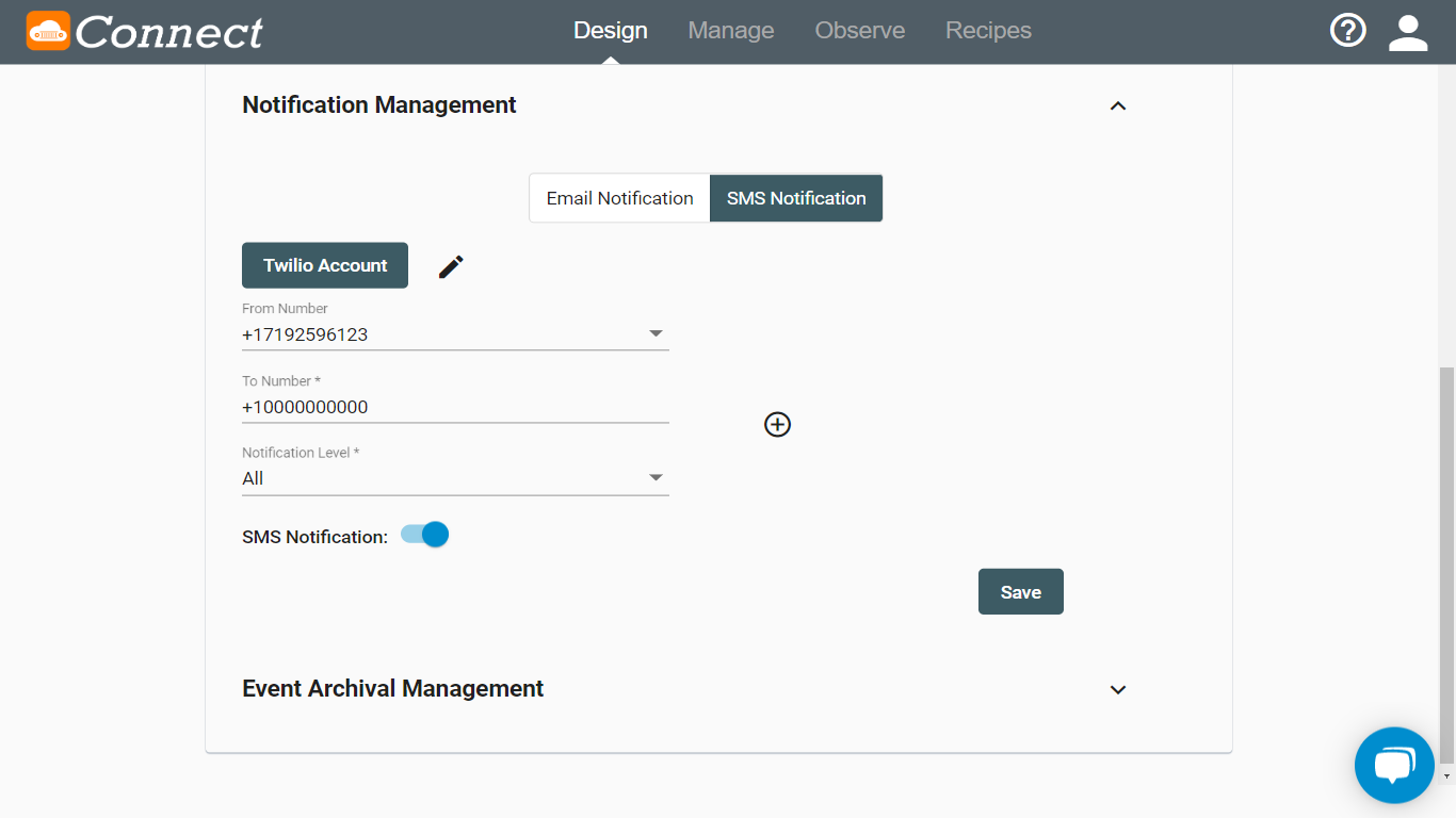 Setting up SMS notifications