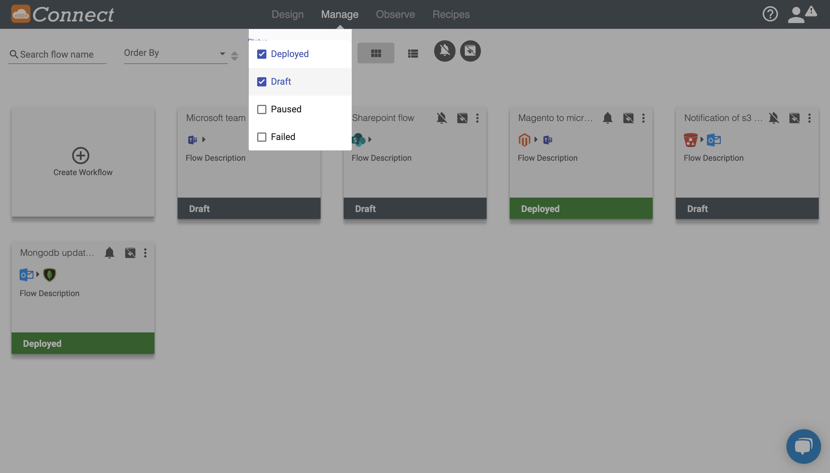 Filter Workflow List based on Status
