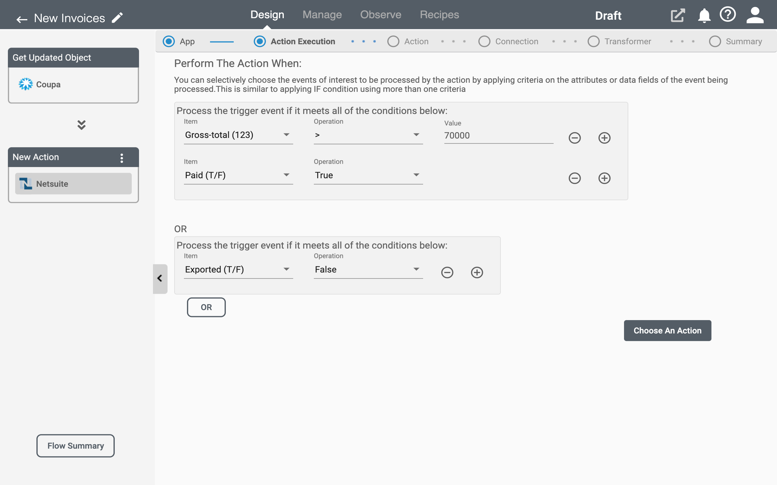 Conditional Processing for Coupa Connect iPaaS