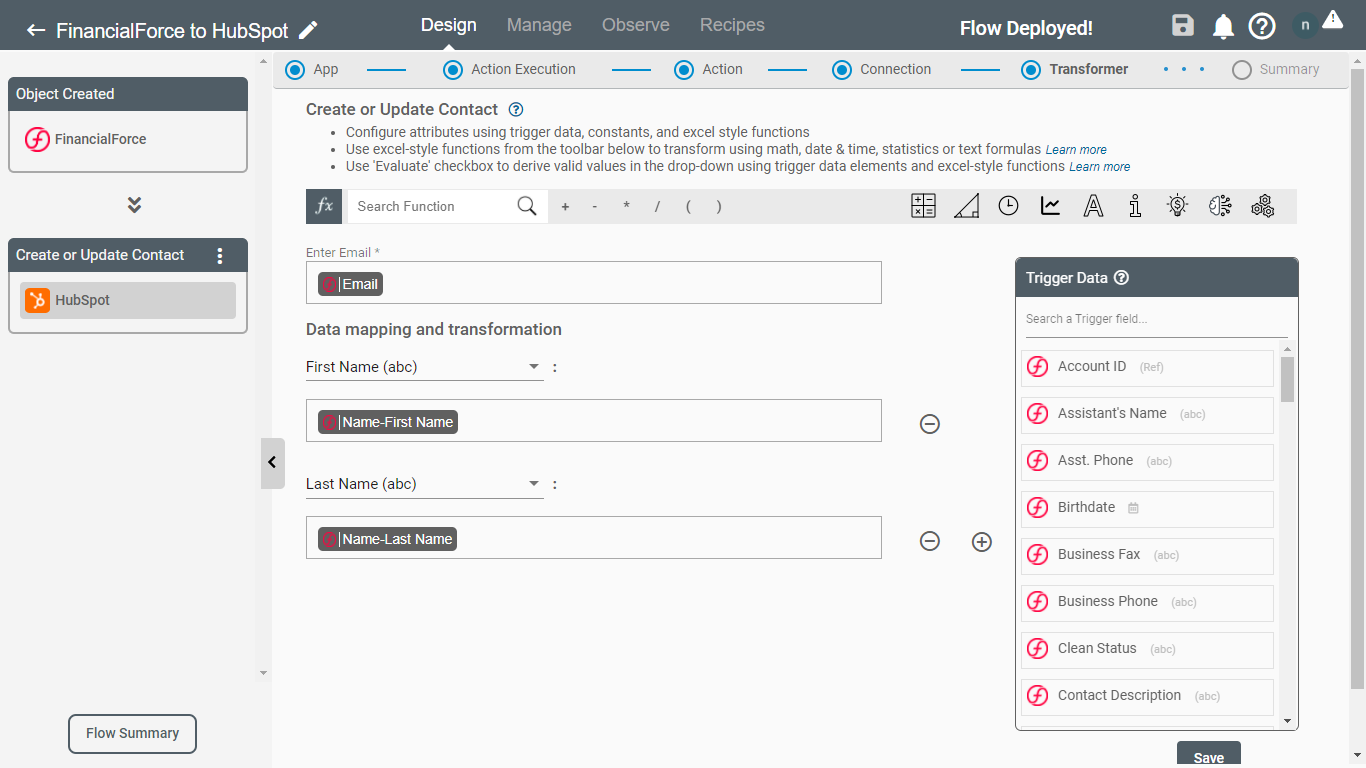 Data Mapping on FinancialForce application