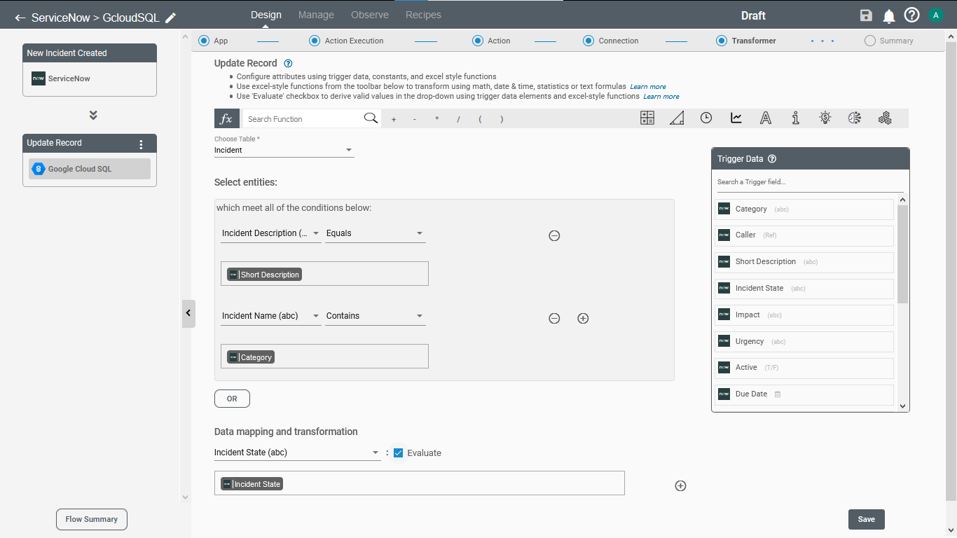 Google Cloud SQL Update record