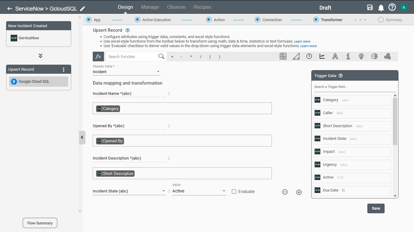 Google Cloud SQL Upsert record