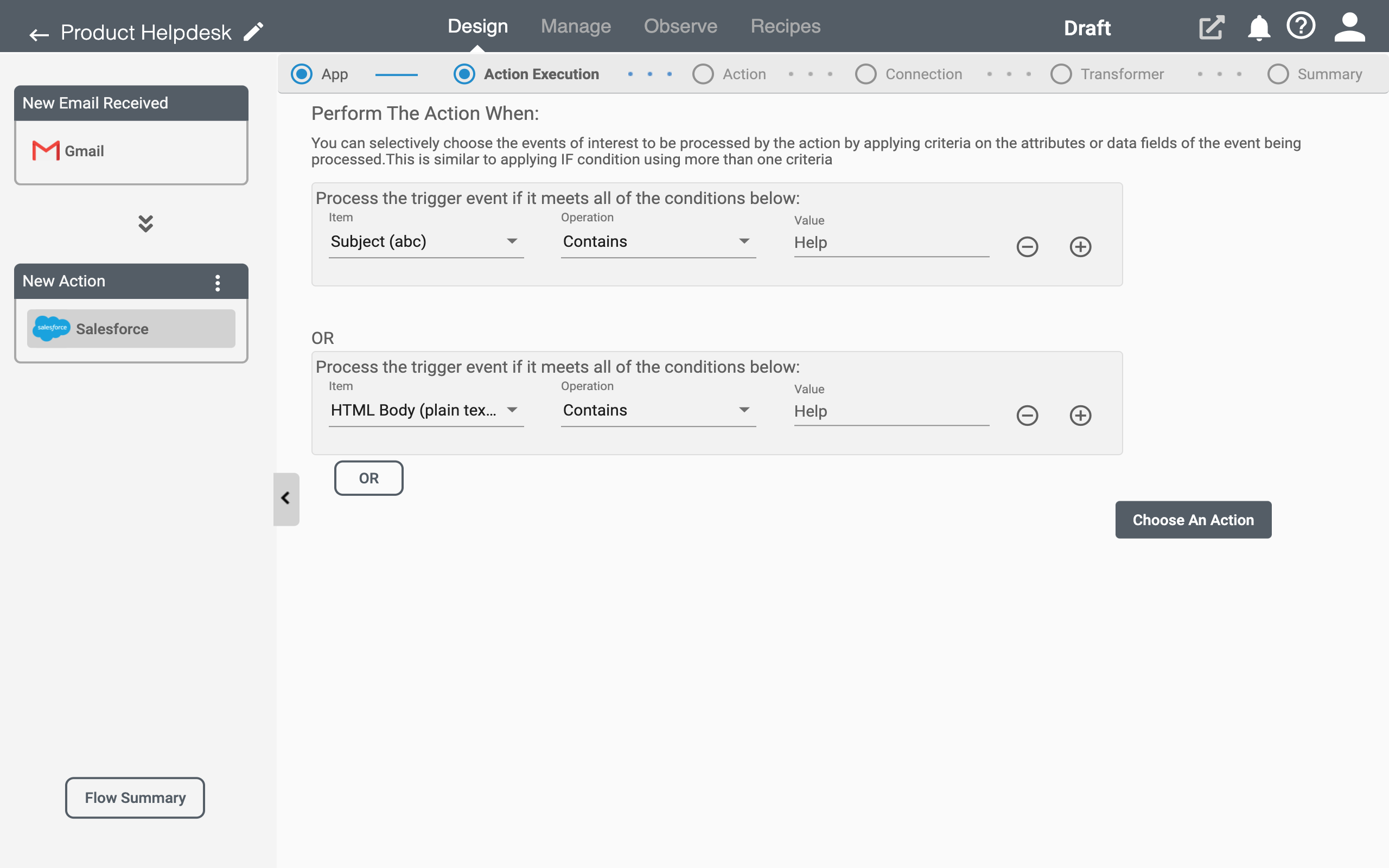 Conditional Processing for Salesforce in Connect iPaaS