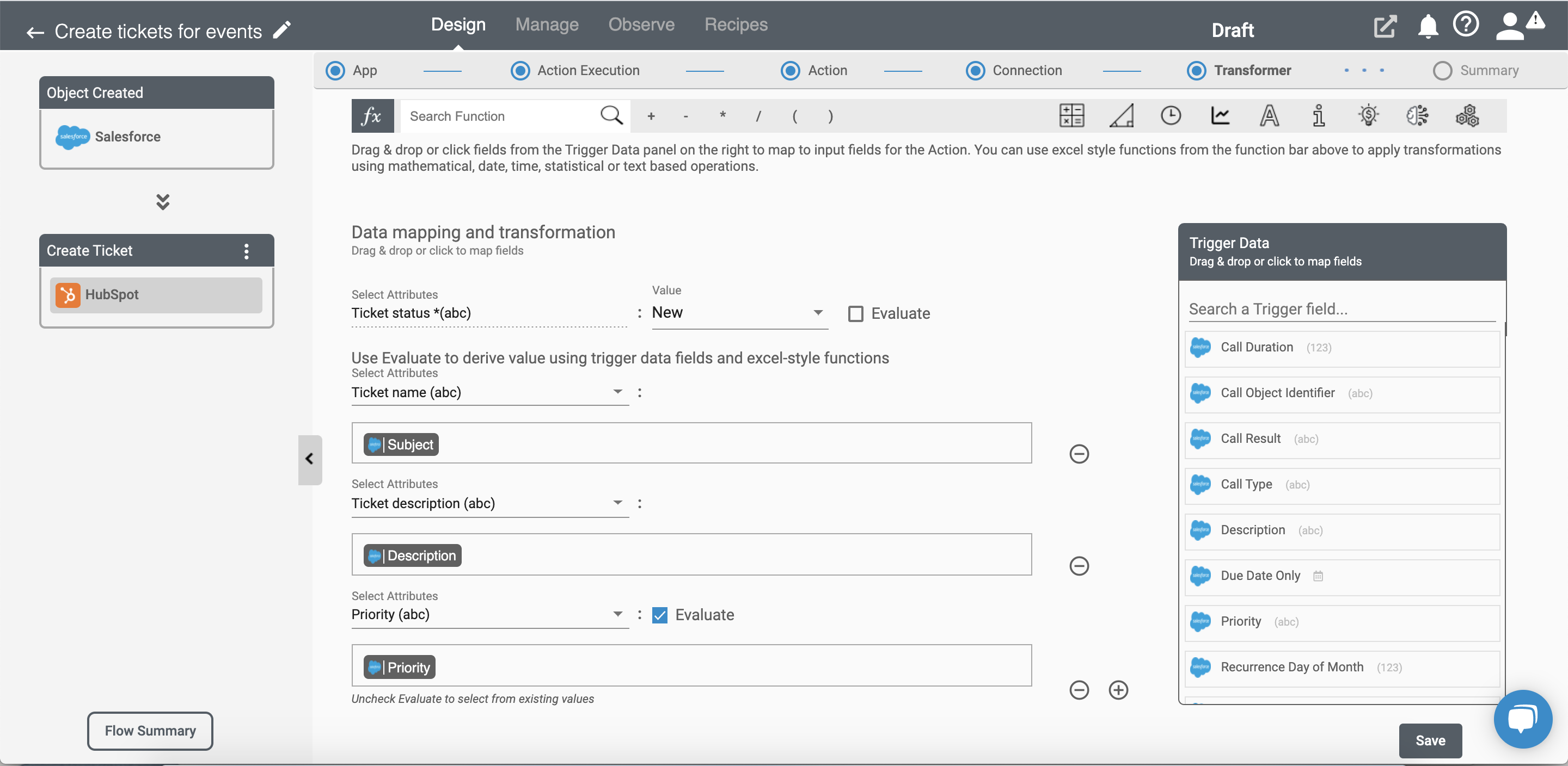 Create Ticket Action for HubSpot on Connect iPaaS