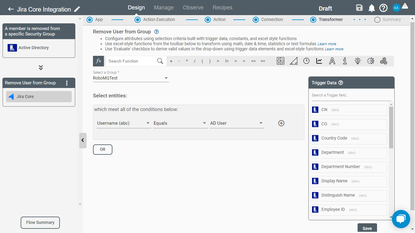 Remove User from Group Action for Jira Core on Connect iPaaS