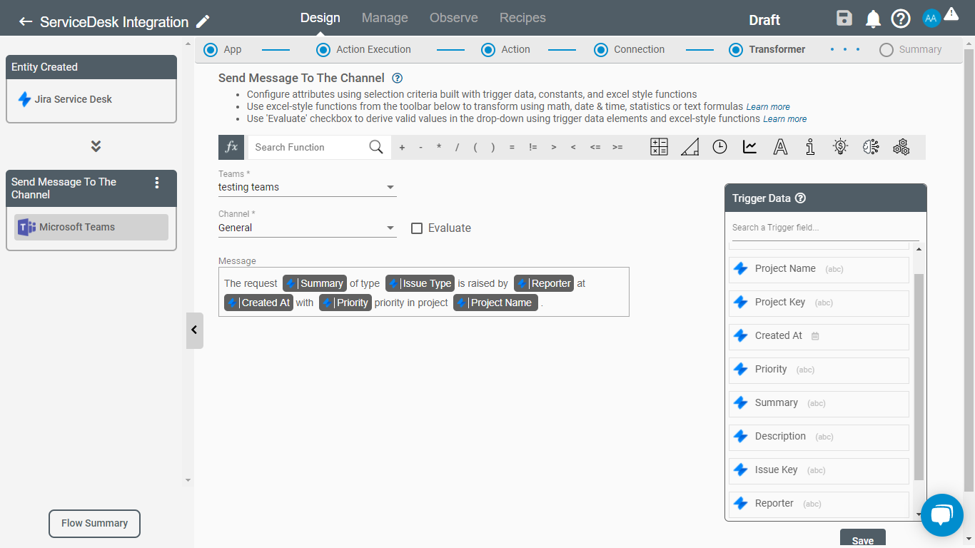 Data mapping and transformation on Jira Service Management
