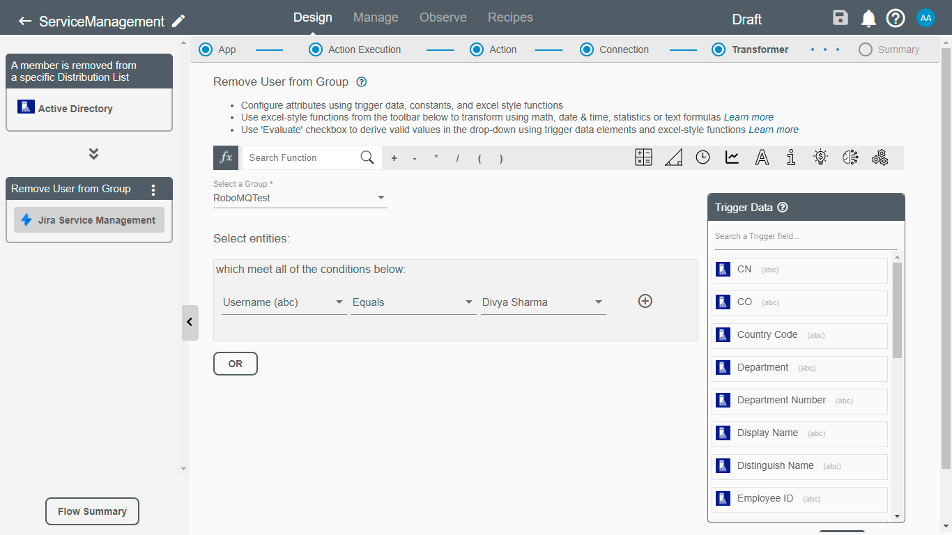 Remove User from Group Action for Jira Service Management on Connect iPaaS