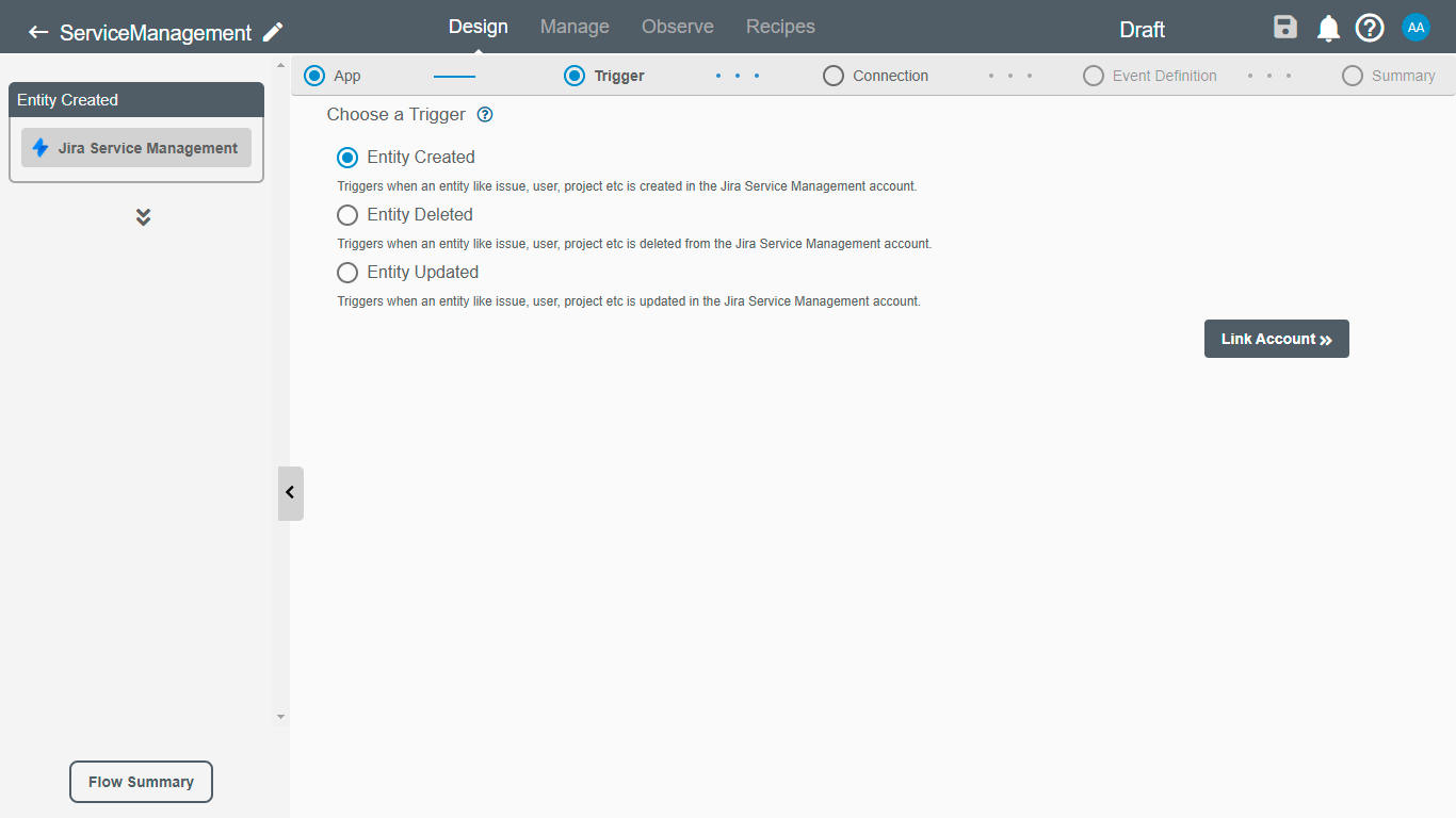 Triggers for Jira Service Management on RoboMQ Connect