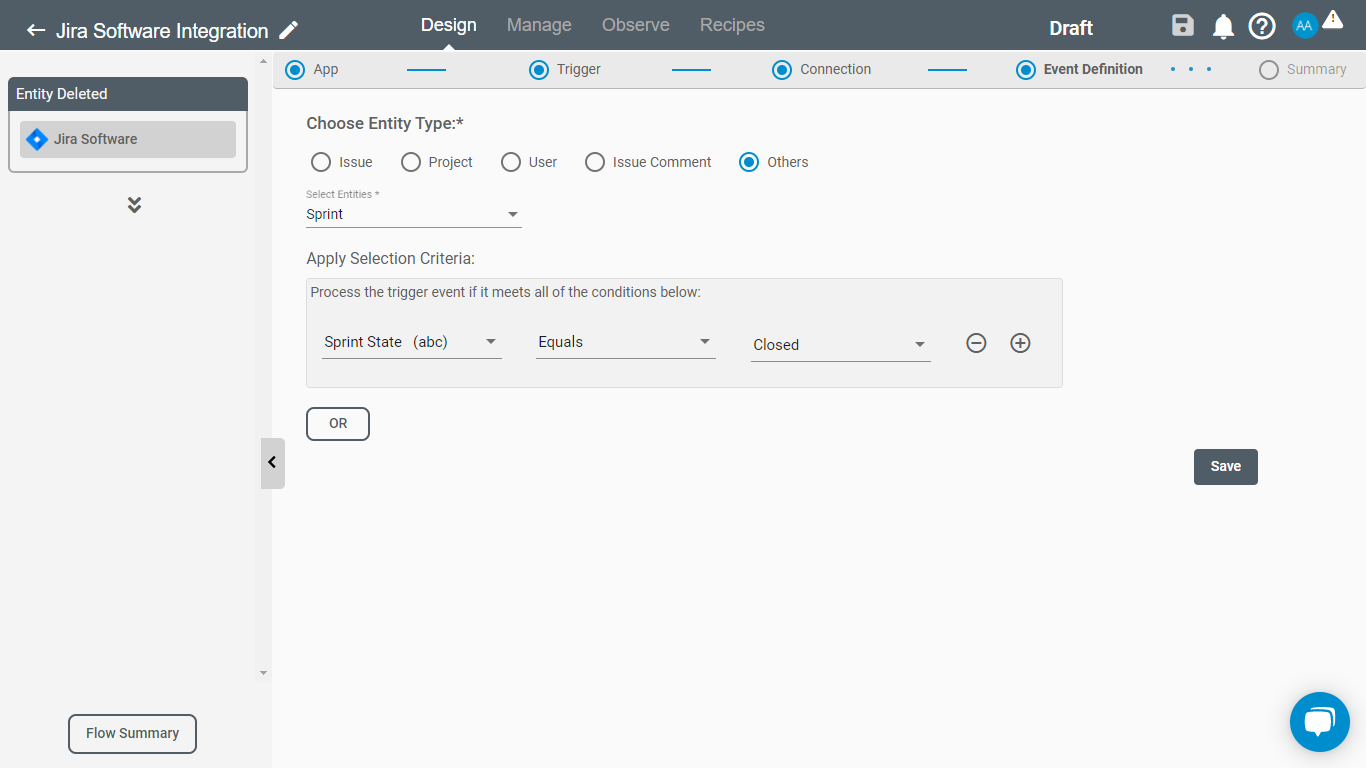 Entity Deleted Trigger for Jira Software on Connect iPaaS