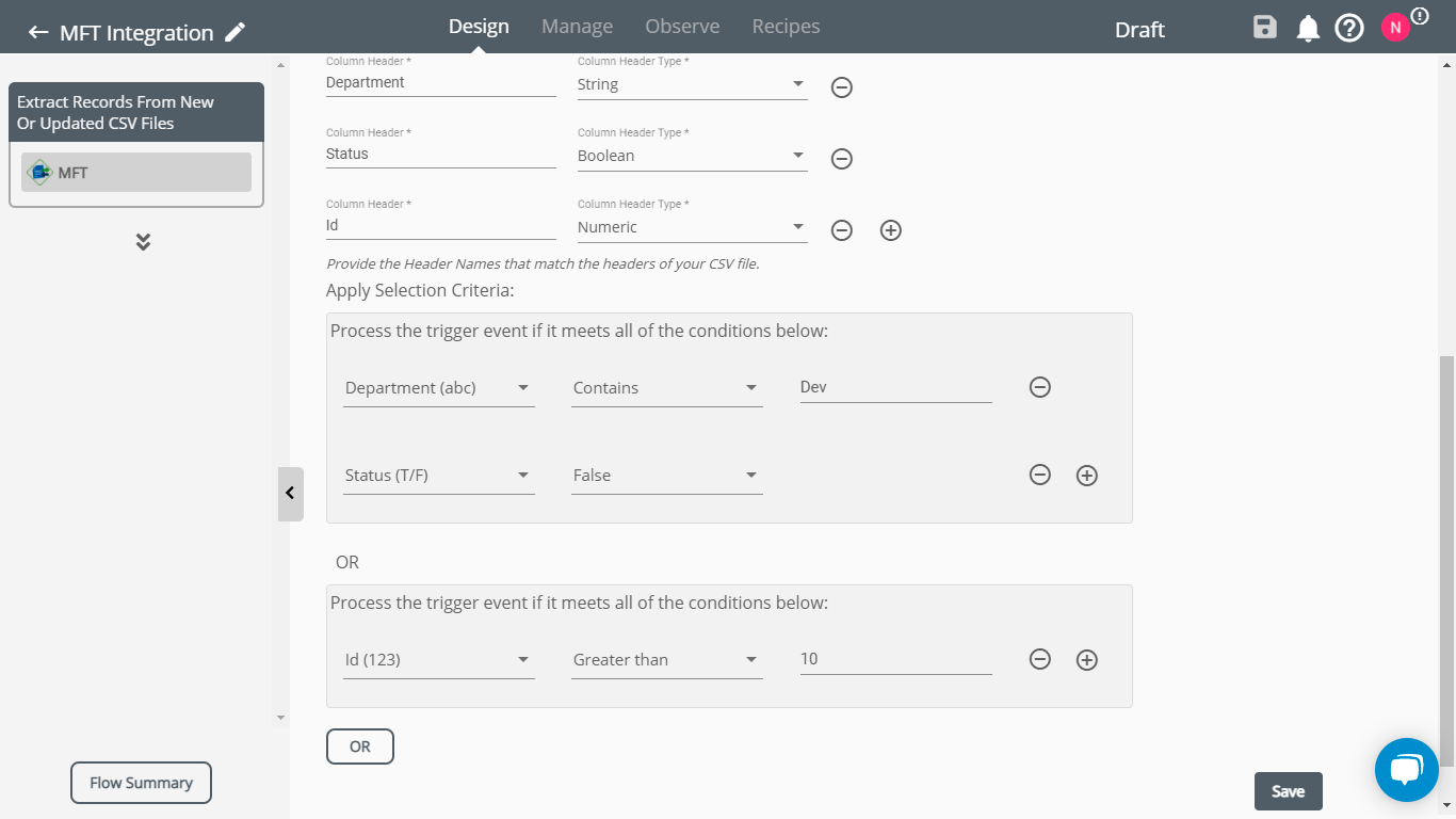 Event Filters for MFT