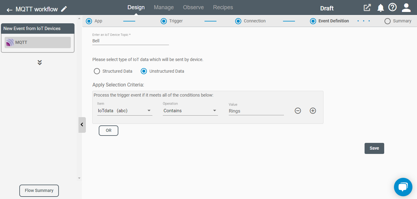 Trigger form for MQTT on Connect iPaaS