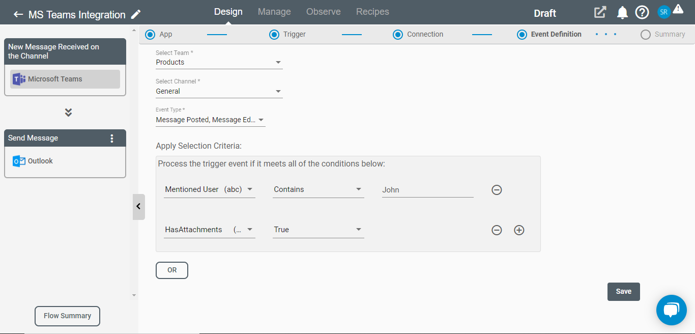 Event Filters for Microsoft Teams