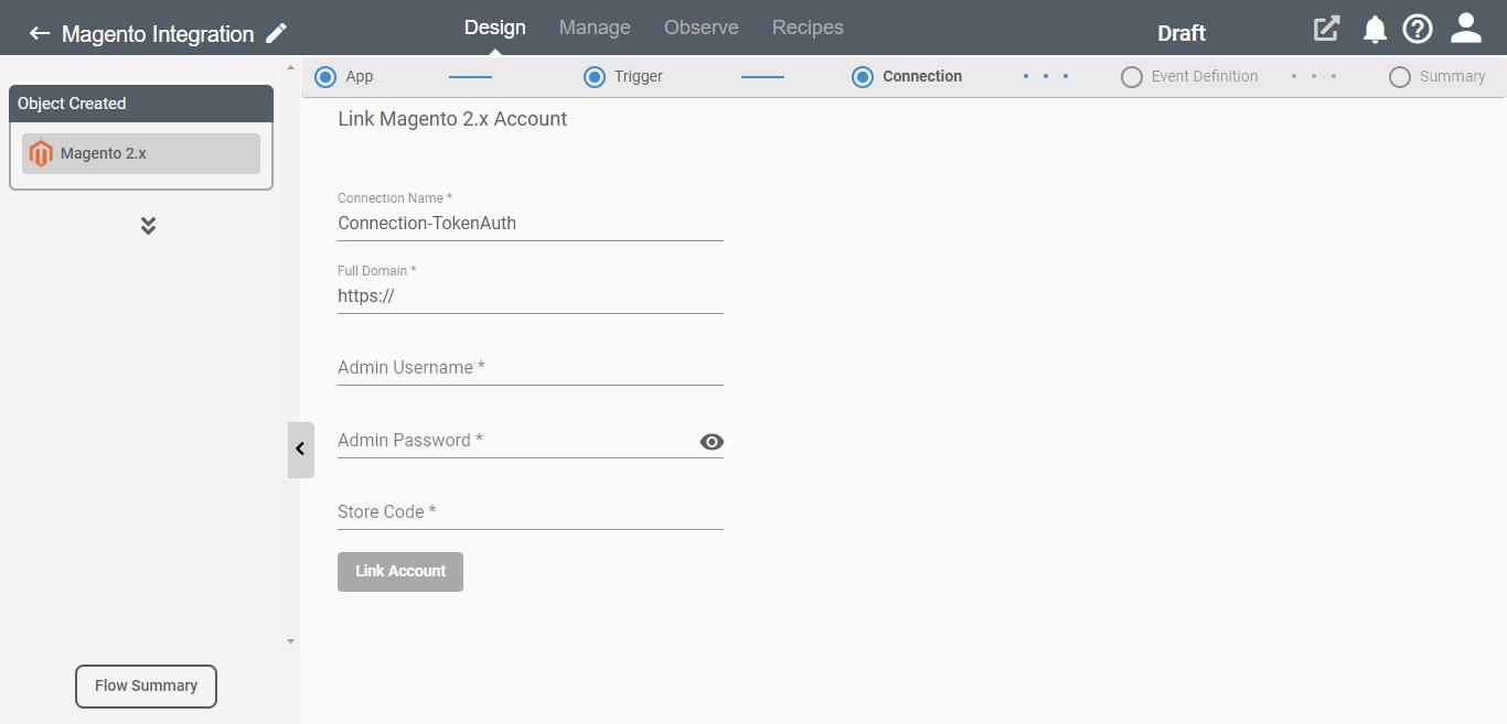 Magento 2.x Account Connection