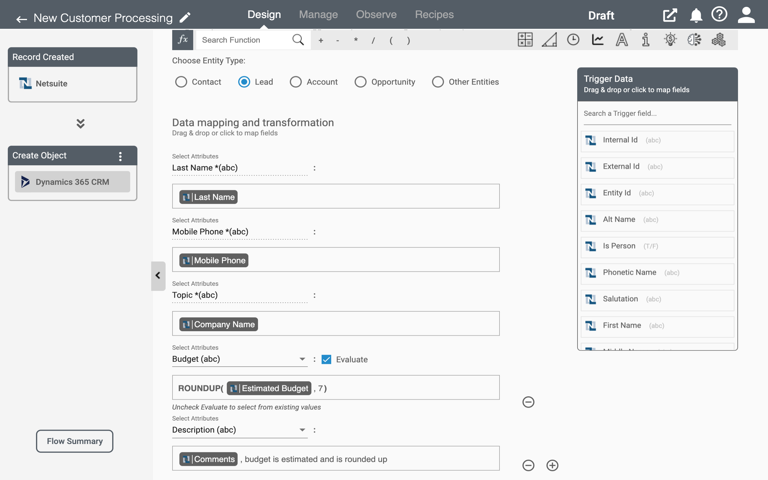 Data Mapping for Netsuite