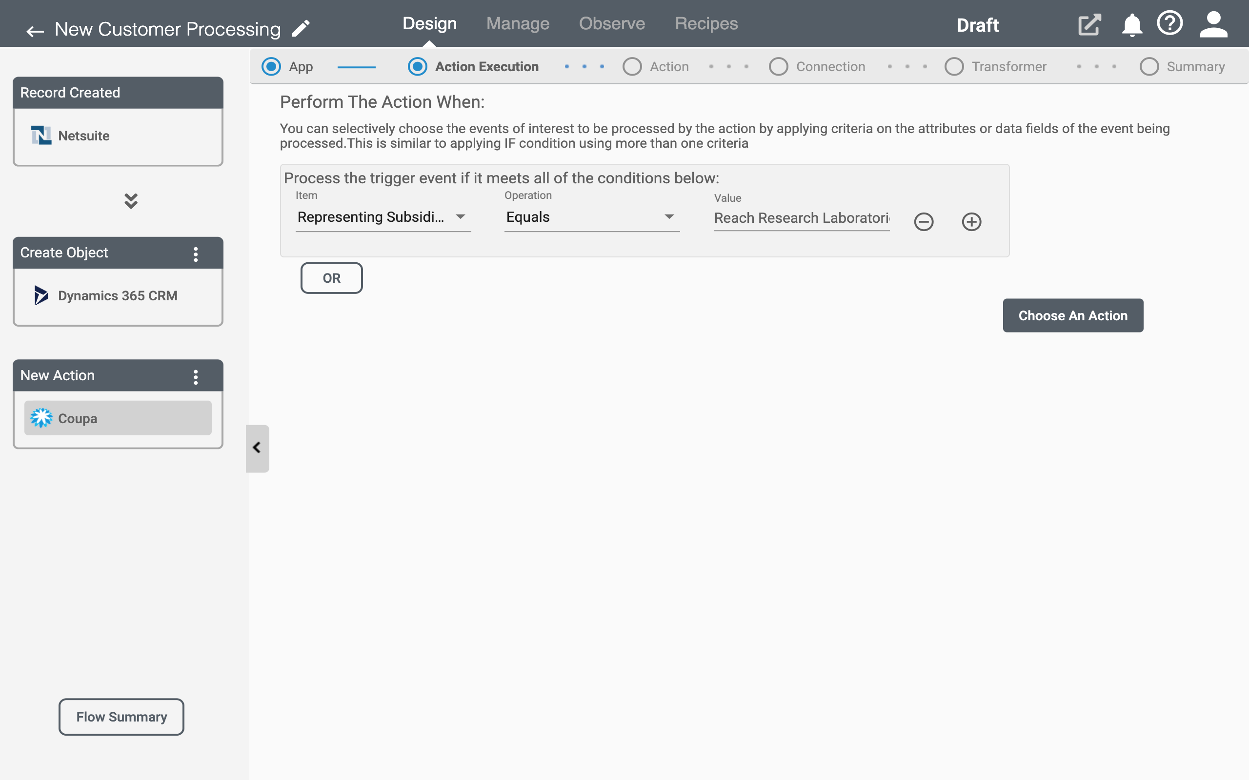 Conditional Processing for Coupa Connect iPaaS