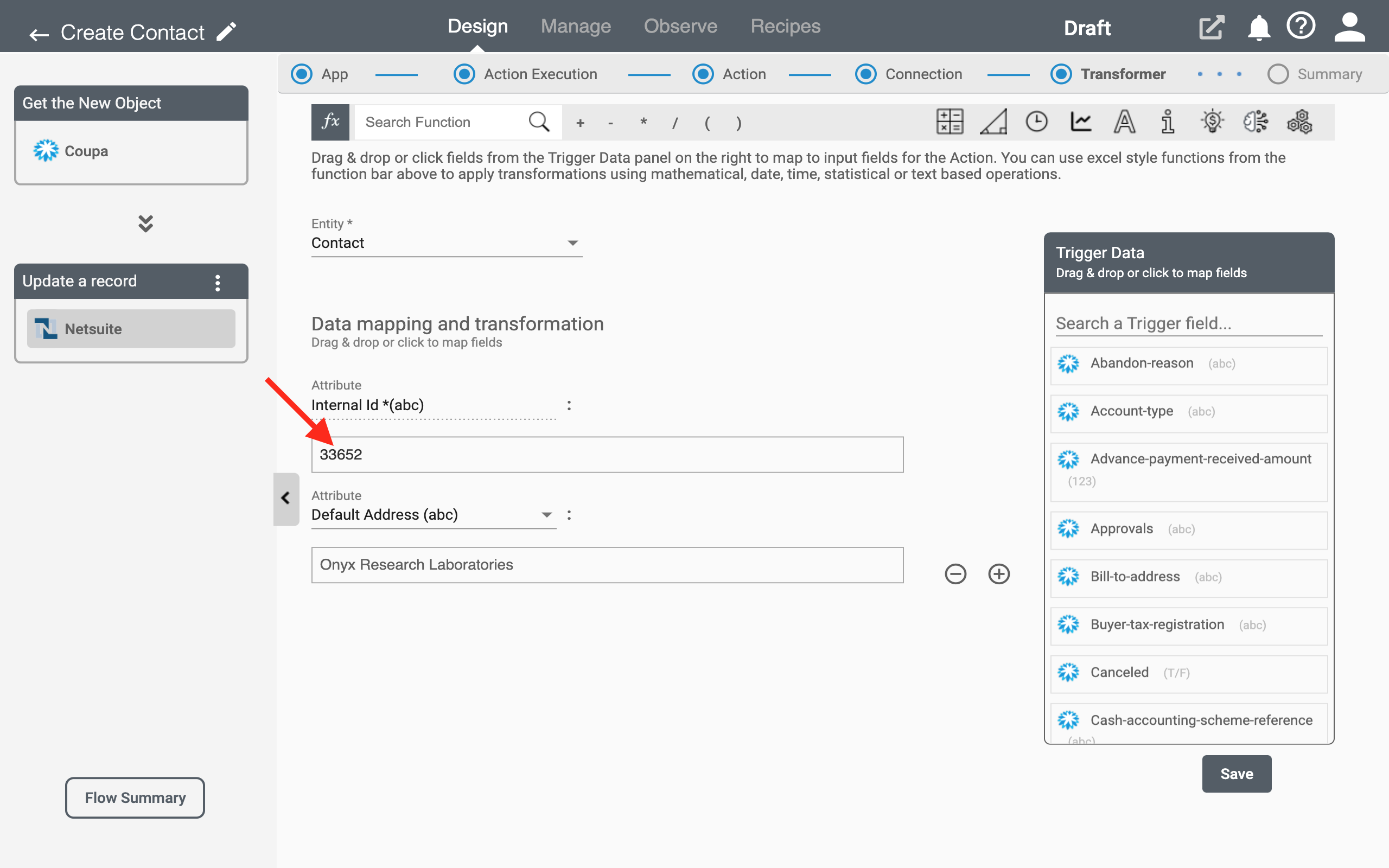 Using Internal ID in RoboMQ's Connect iPaaS