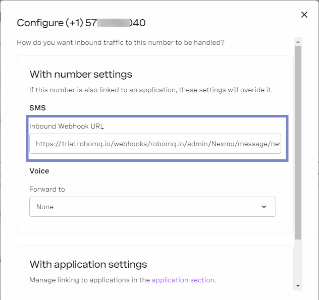 Setup workflow in Nexmo