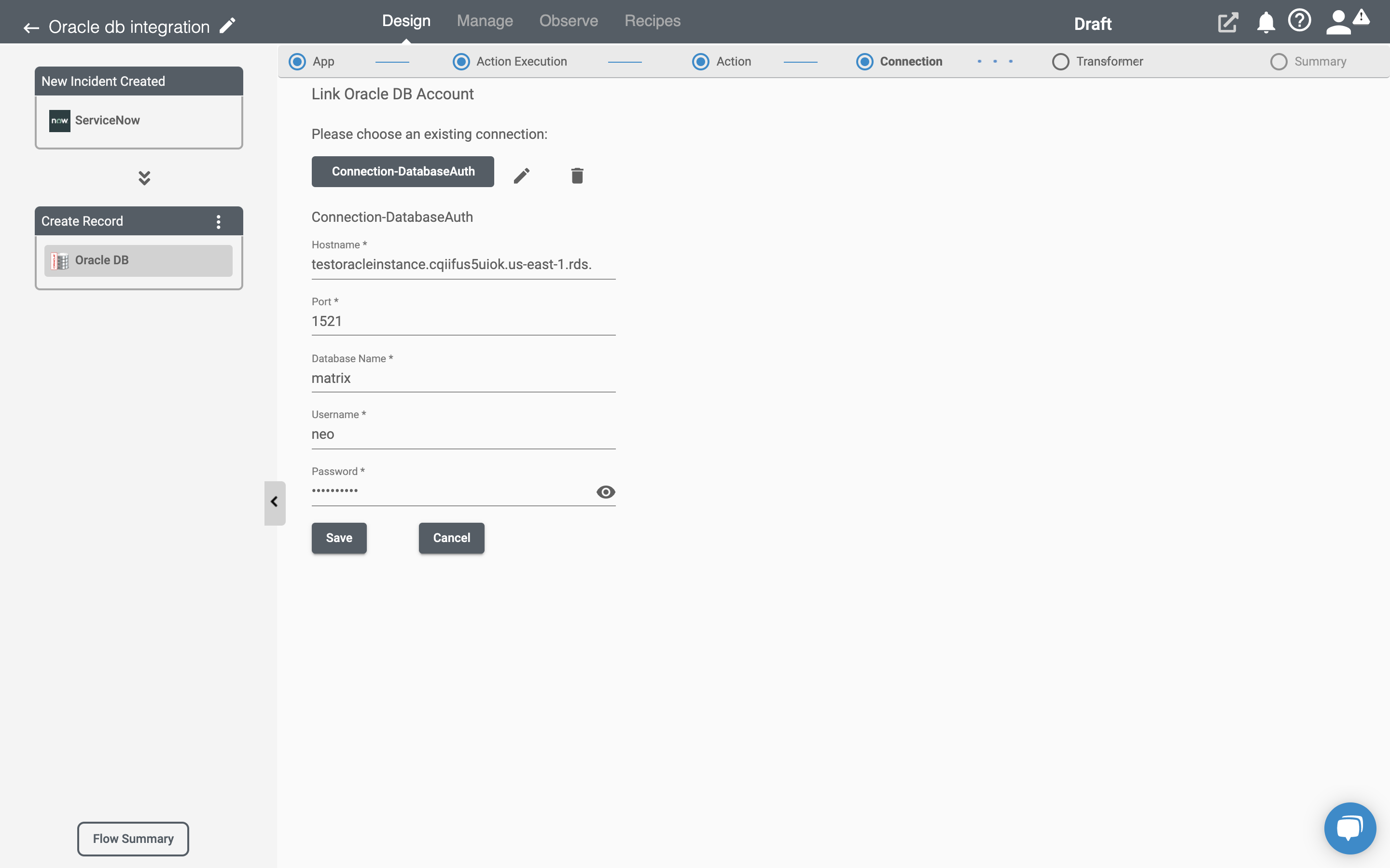 Oracle Database Connection