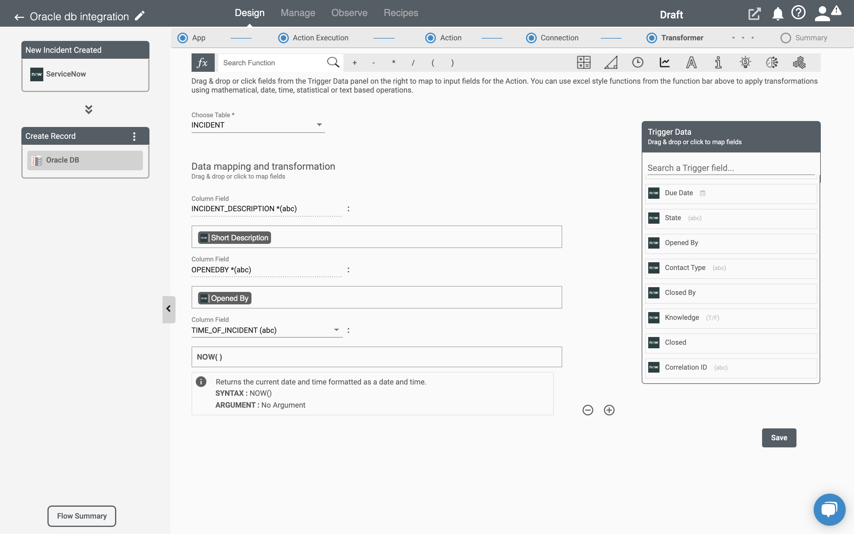 Oracle Database Create record