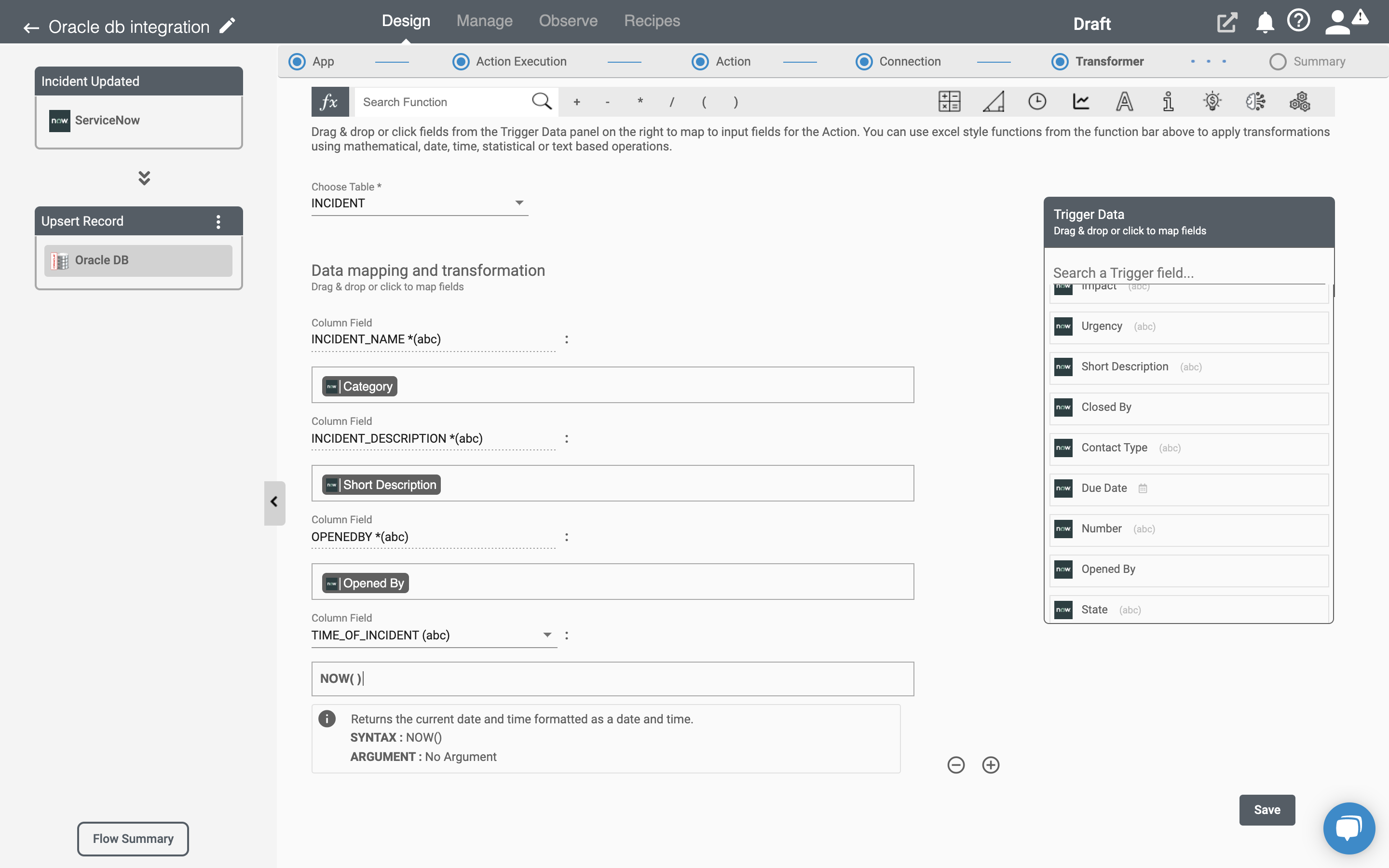 Oracle Database Upsert record