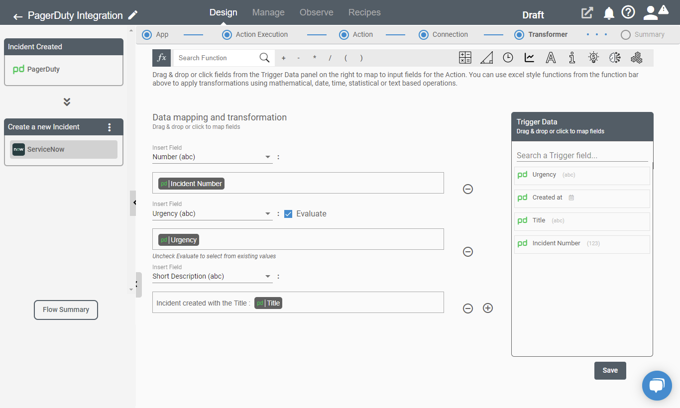 Data Mapping on PagerDuty application