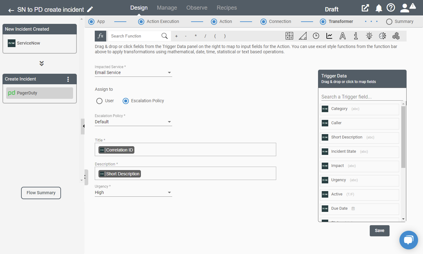 Setting up PagerDuty Action