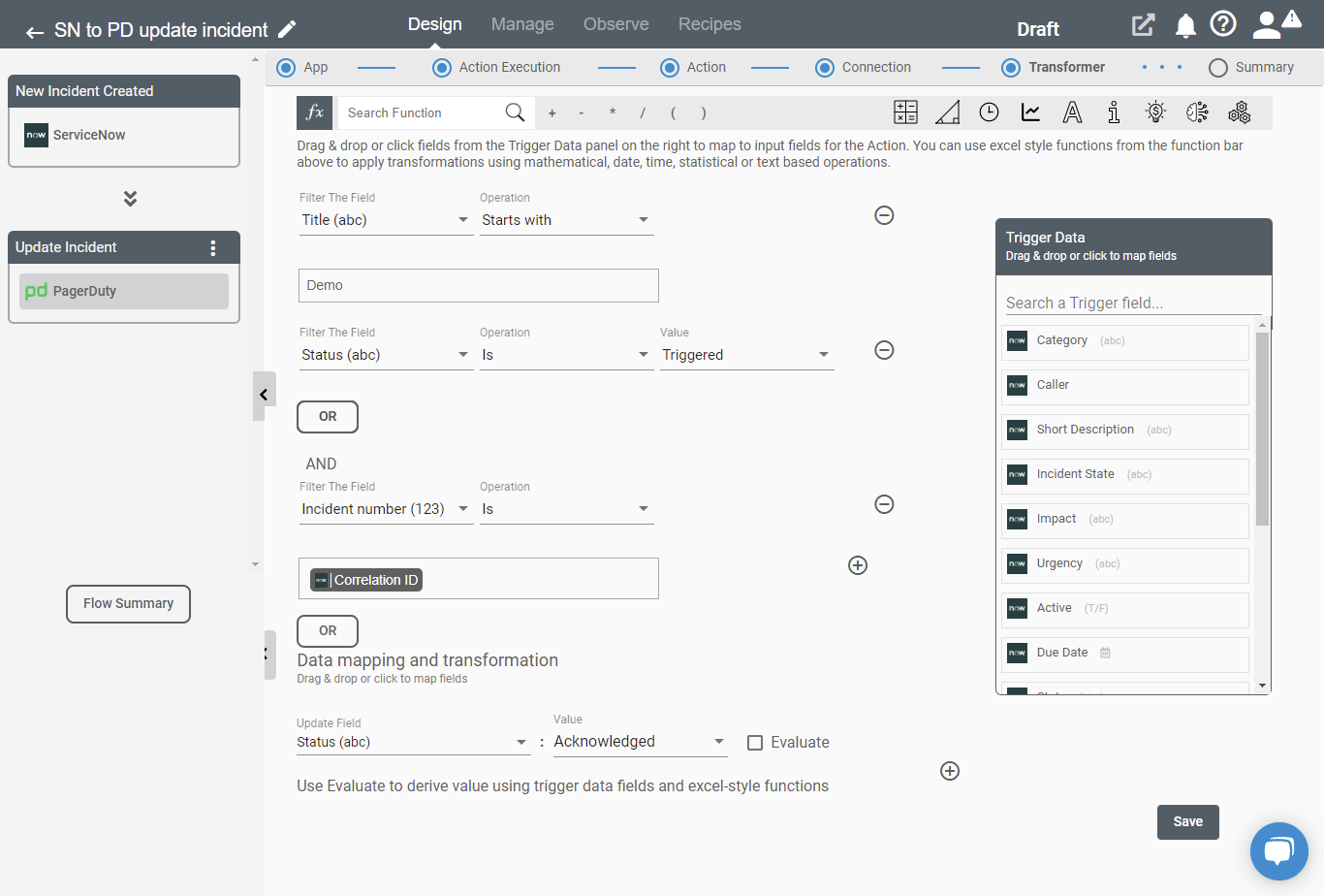 Setting up PagerDuty Action